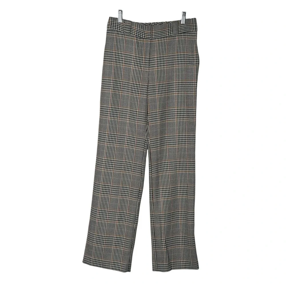 Saint Art Trousers Small Brown Glen Plaid Wide High Rise Workwear Houndstooth